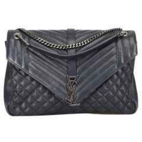 YSL Tri Quilt College Crossbody Grey