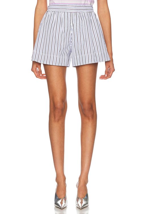 RABANNE Boxer Short in Stripes White & Blue - Blue.  40 also in