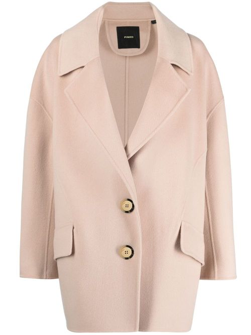Single-breasted wool coat - Neutrals