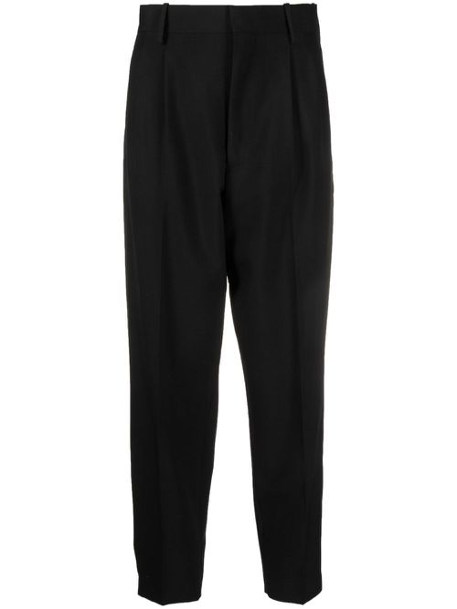 Pressed-crease high-waist trousers - Black