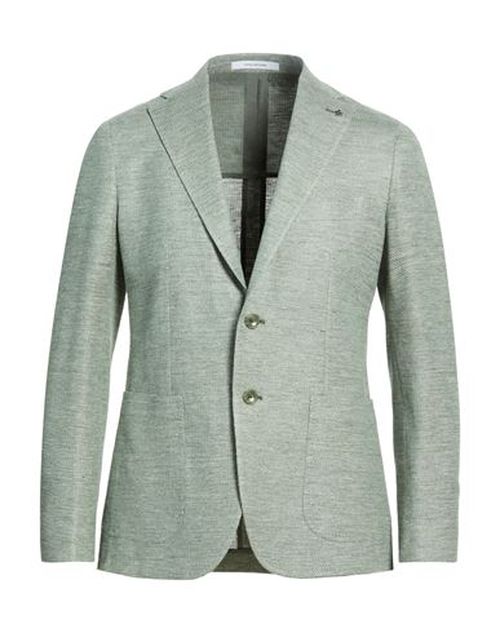 Man Blazer Green Size 38 Linen, Cotton