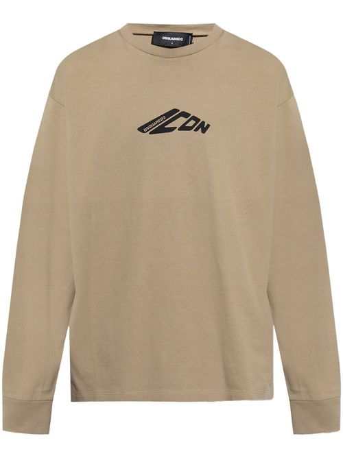 Icon-print T-shirt - Neutrals