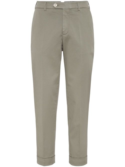 Low-rise tapered chino trousers - Green