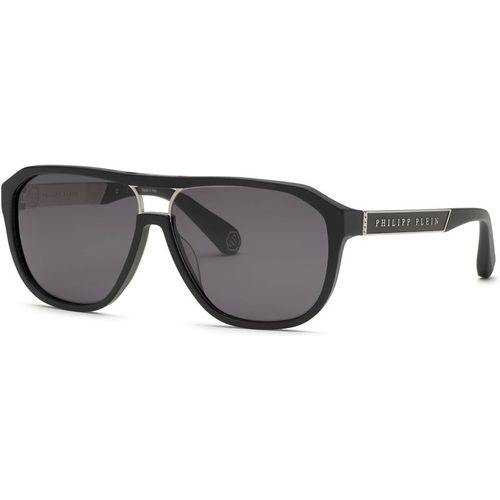 Philipp Plein Hombre Philipp Plein SPP118M PLEIN MILITARY 703 Gafas de sol Acetato Negro Fumar Geométrico Norma
