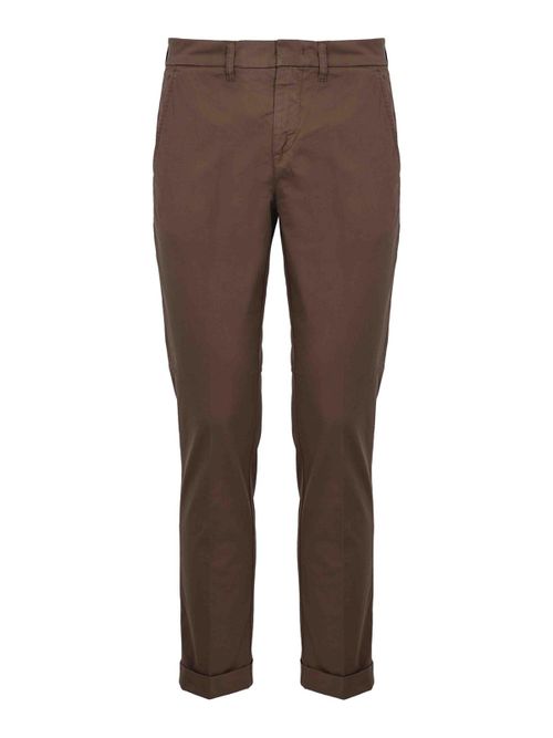 Capri trousers with brown turn-up