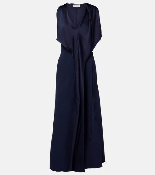 Draped satin midi dress