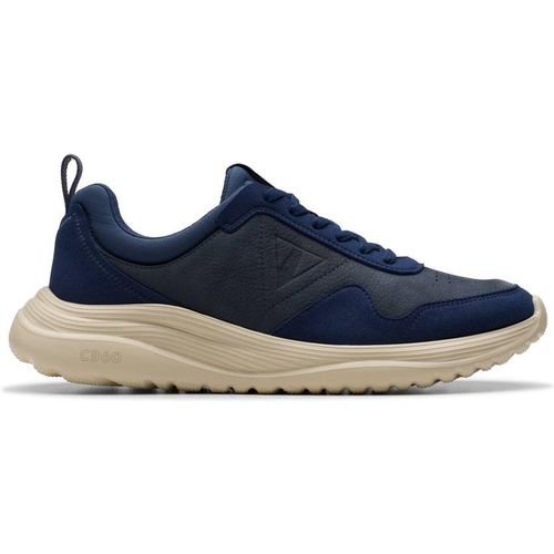 Clarks Lt 360 Lace Navy Nubuck Lace Up,trainers In Blue