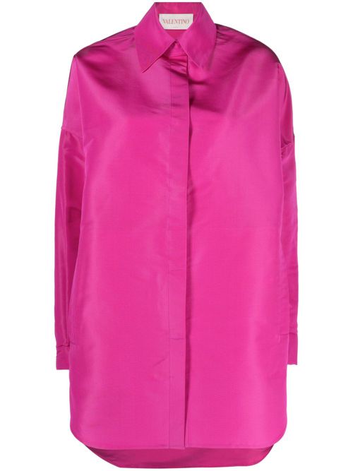 Oversized silk shirt - Pink