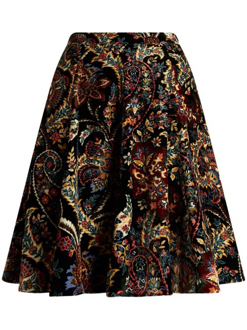 Paisley-print velvet shirt - Black