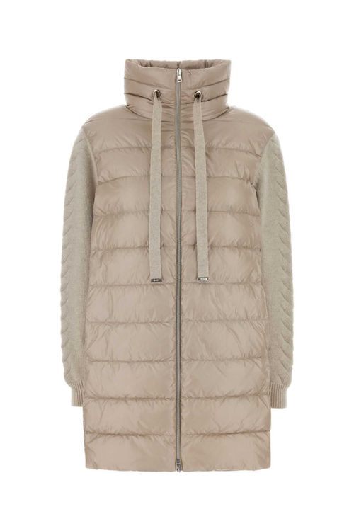 Tricot Down Jacket — Beige