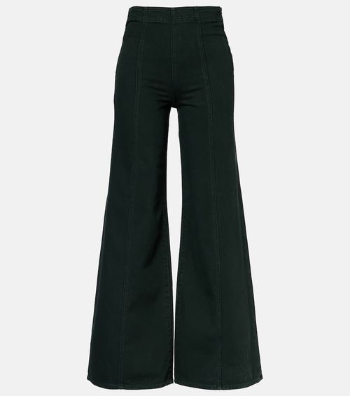 Bianca high-rise cotton wide-leg pants