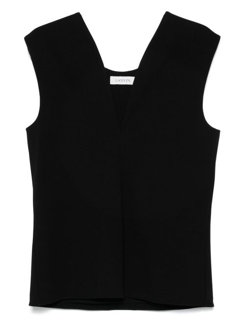 Lanvin deep V-neck top - Black
