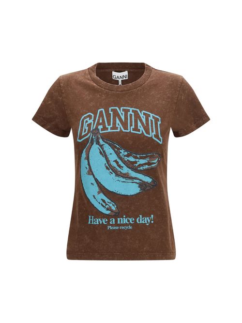 Banana Graphic Print T-Shirt — Brown