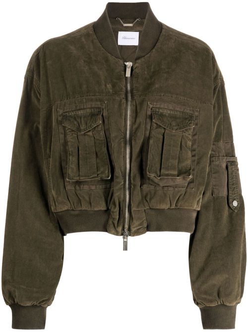 Cropped bomber jacket - Green