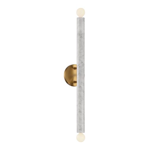 Callaway 2-Light Wall Sconce in White Marble with Warm Bra