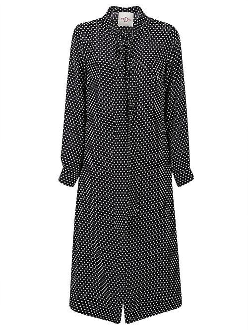 Polka Dot Silk Midi Dress