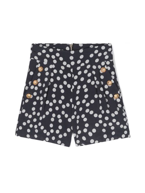 Lion-head buttoned shorts - Blue
