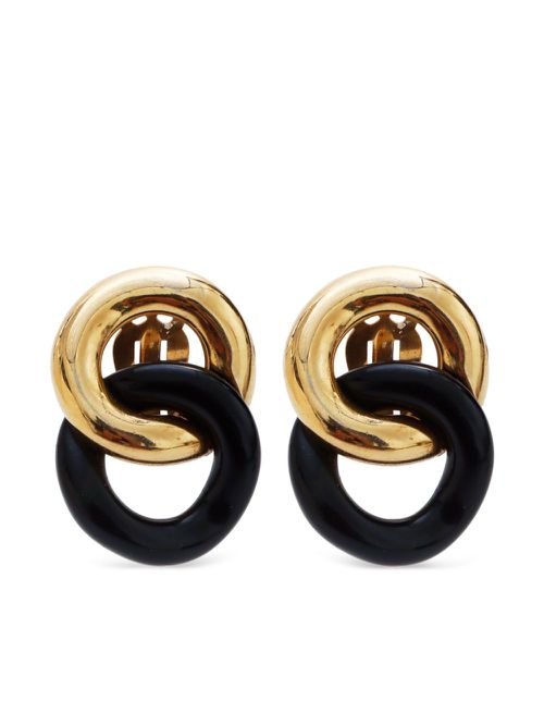 Gold-plated dangle earrings