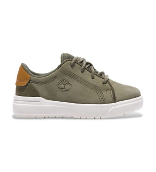 Timberland unisex for kids. TB0A5WBH9911 Seneca Bay Leather Sneakers green (23), Flat, Laces, Casual, children's fashion