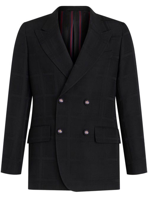 Wool double-breast jacket - Black