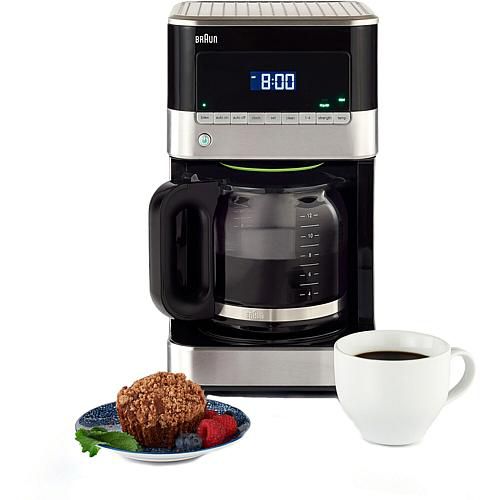 BrewSense 12-Cup Drip Coffee Maker with Brew Strength Selector and Glass Carafe in Stainless Steel/B