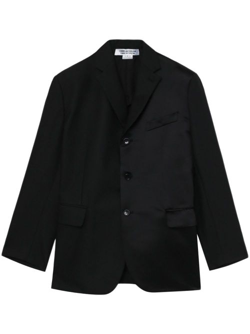 Notched-lapels single-breasted blazer - Black