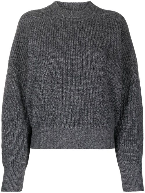 Ribbed-knit merino wool jumper - Grey