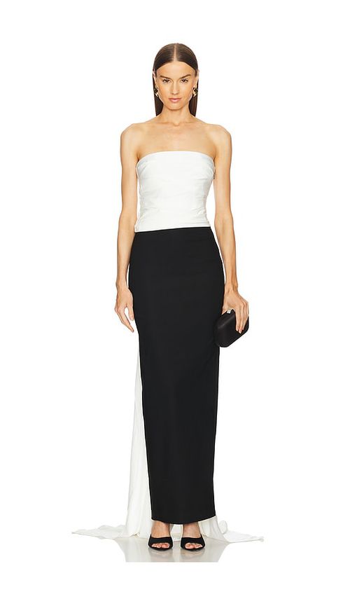 Michael Costello x REVOLVE Sabine Gown in Black,White.  XXS. Also in