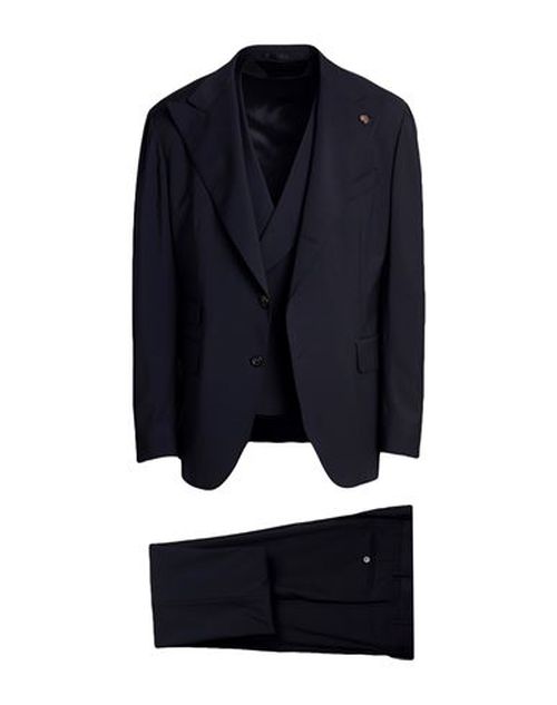 Man Suit Navy Size 44 Polyester, Wool, Elastane