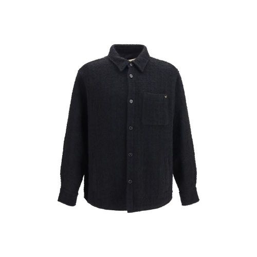 Textured Cotton-Blend Shirt — Black
