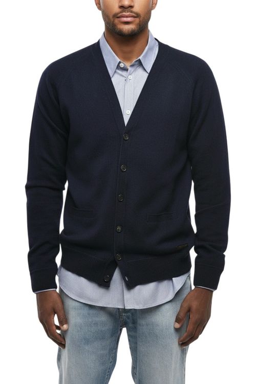 Dark Navy V Neck Cardigan