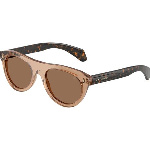 Moncler Unisex Moncler ME6022U SPLASH 303773 Gafas de sol Acetato Marrón Marrón Redonda Norma
