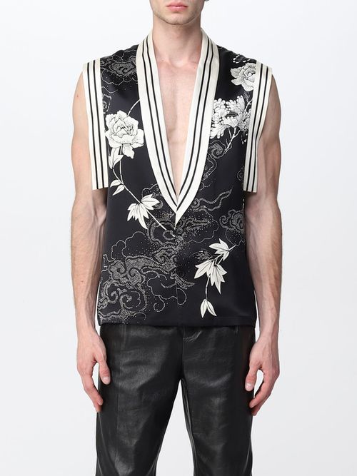 Printed silk vest