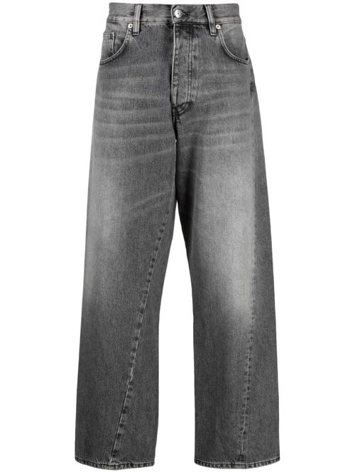 Straight-leg cotton jeans - Grey