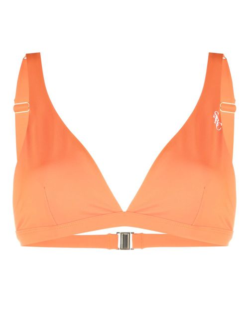 Logo-print triangle bikini top - Orange