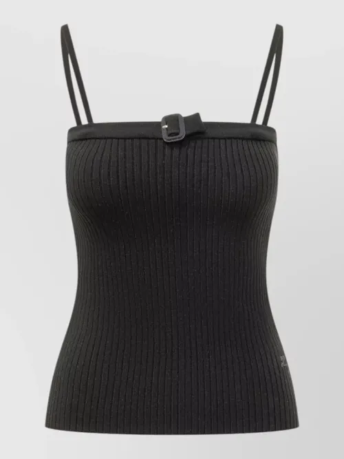 Courrèges - sleeveless top rib knit buckle strap