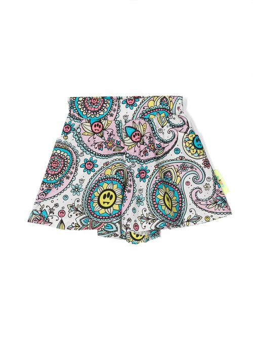 Paisley-print elasticated shorts - White