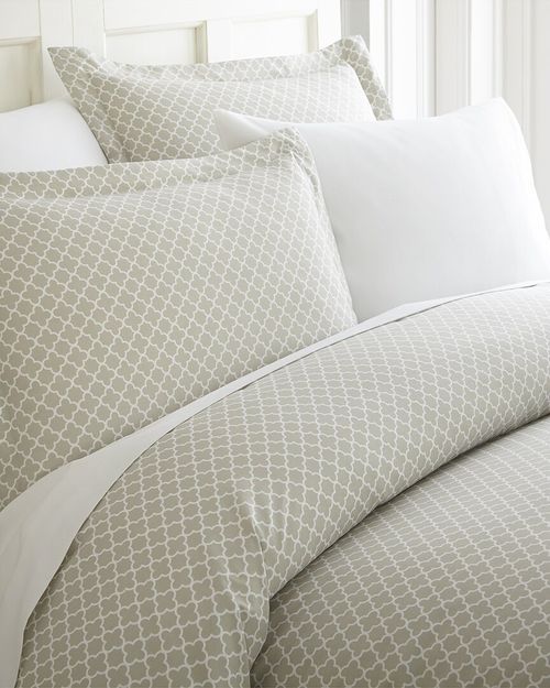 Premium Ultra Soft Quadrafoil Pattern 3Pc Duvet Cover Set