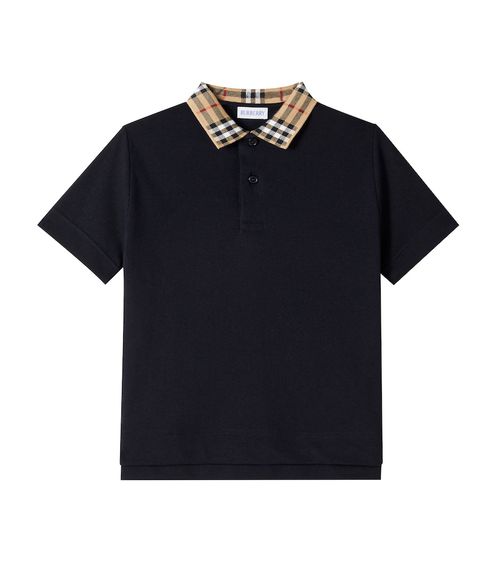 Burberry Kids Burberry Check cotton piqué polo shirt