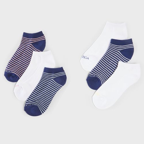 Womens Stripe Low Cut Socks, 6-Pack