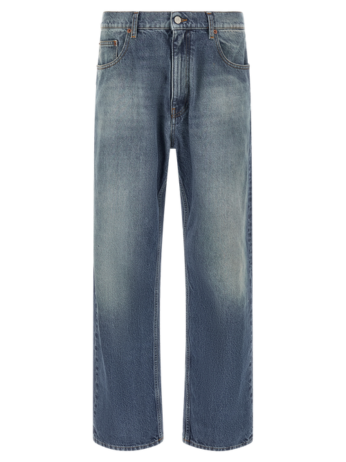 Straight-Leg Cotton Jeans — Blue