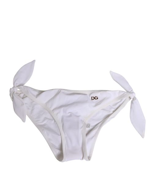 Side-Tie Logo Bikini Bottom — White