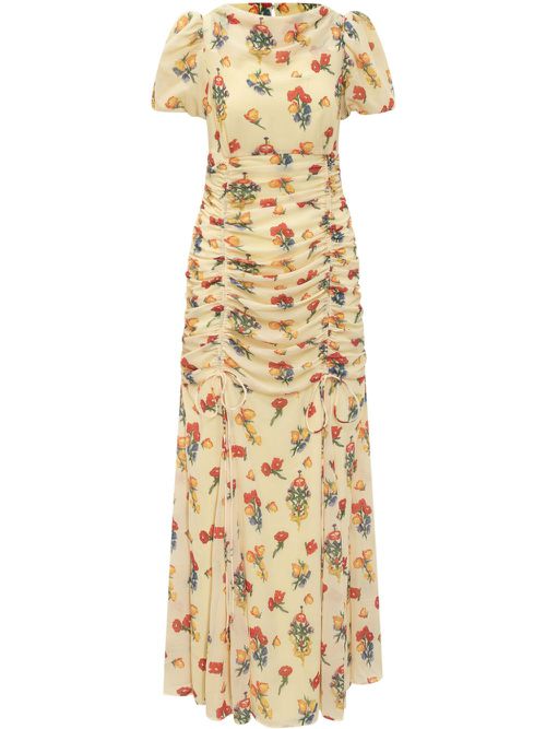 Floral-print maxi dress - Yellow