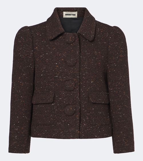 Wool-blend cropped jacket