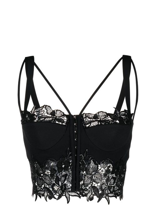Floral lace corset - Black