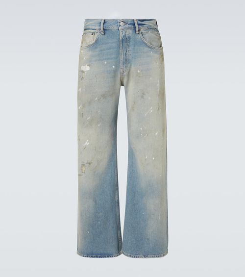 Acne Studios 2021M mid-rise printed wide-leg jeans