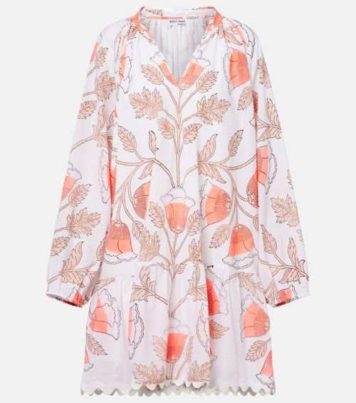 Printed scalloped cotton minidress