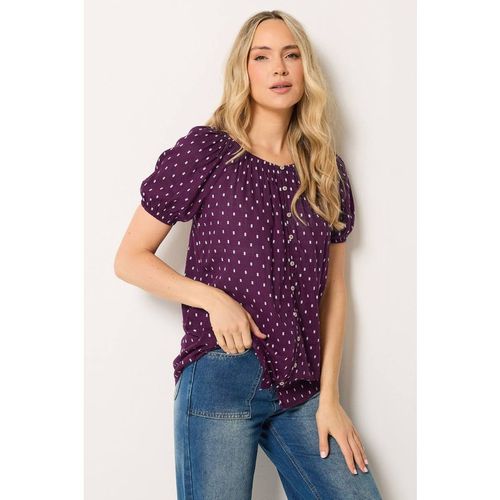 Long Tall Sally Women's Tall Polka Dot Dobby Top in Purple