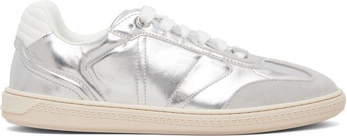 Silver Greca Court Metallic Sneakers