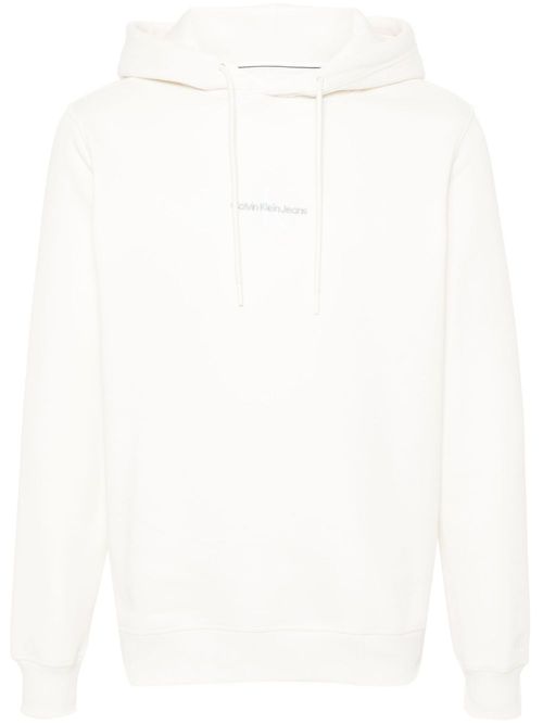 Logo-embroidered hoodie - White